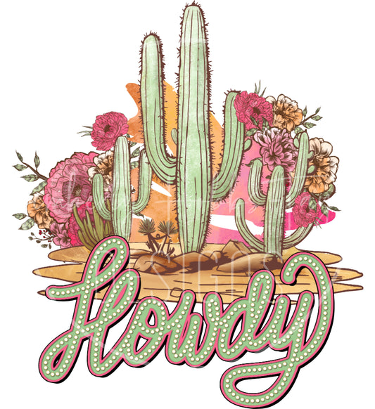 Howdy Cactus decal
