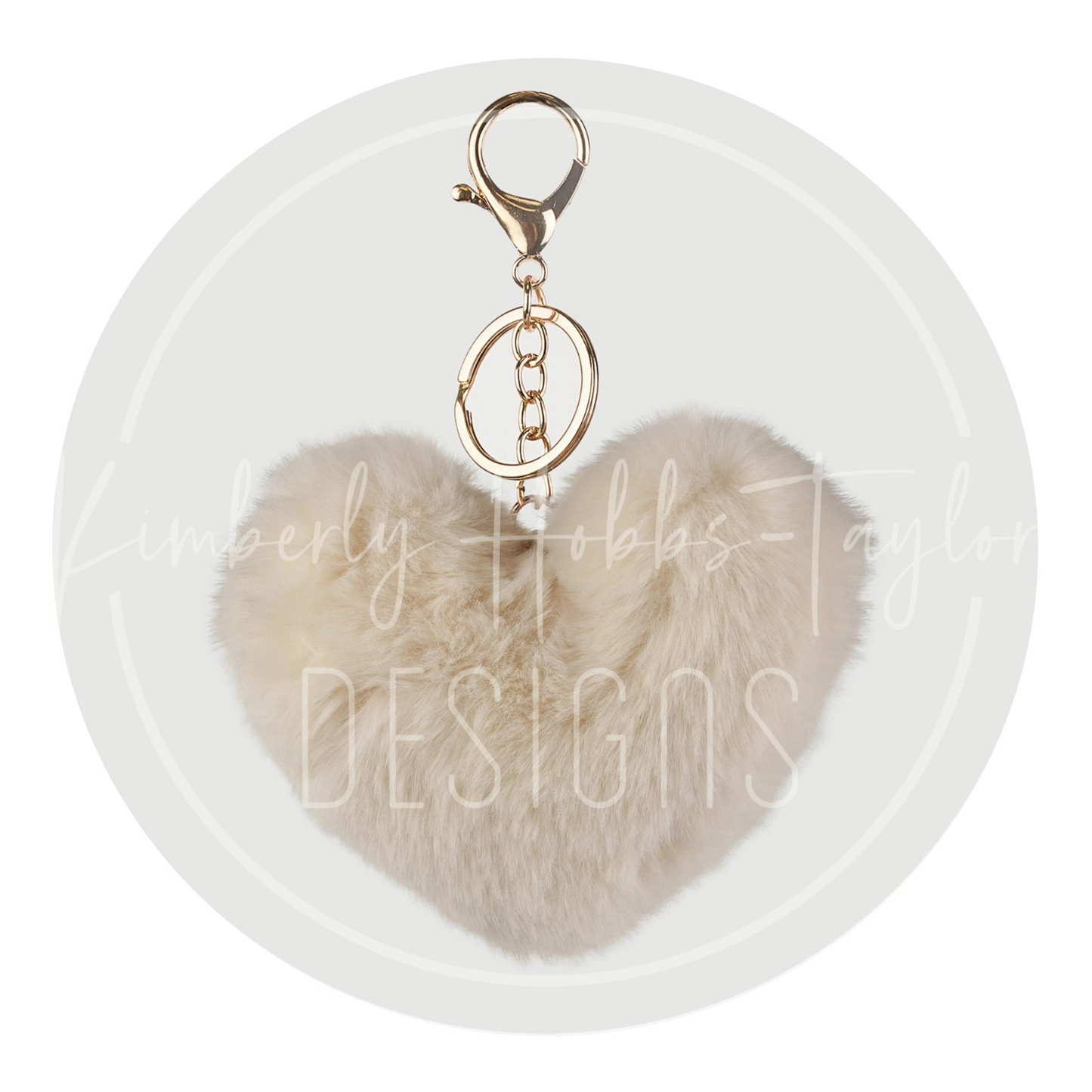 Fuzzy Heart Keychain with Hardware