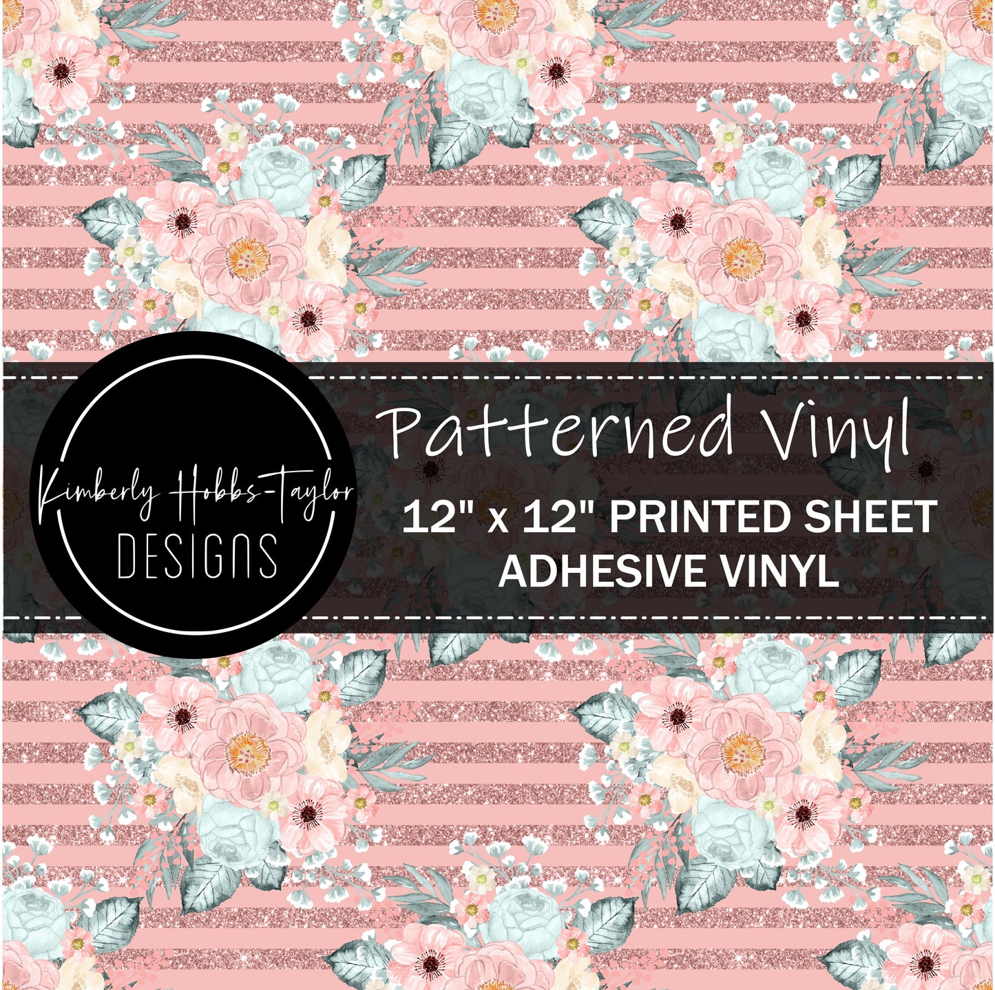 Pastel Floral Stripes vinyl