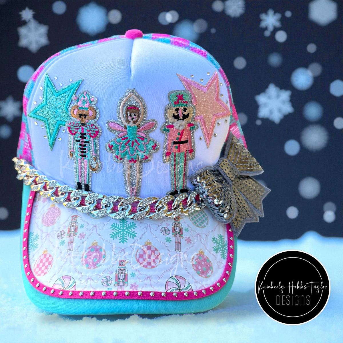 DTF Hat Brim Transfer - Nutcracker Ornaments Mashup