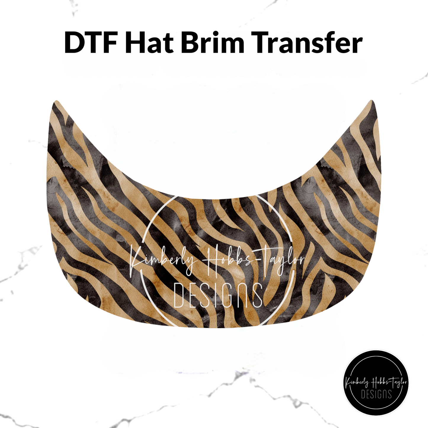 DTF Hat Brim Transfer - Tiger Print
