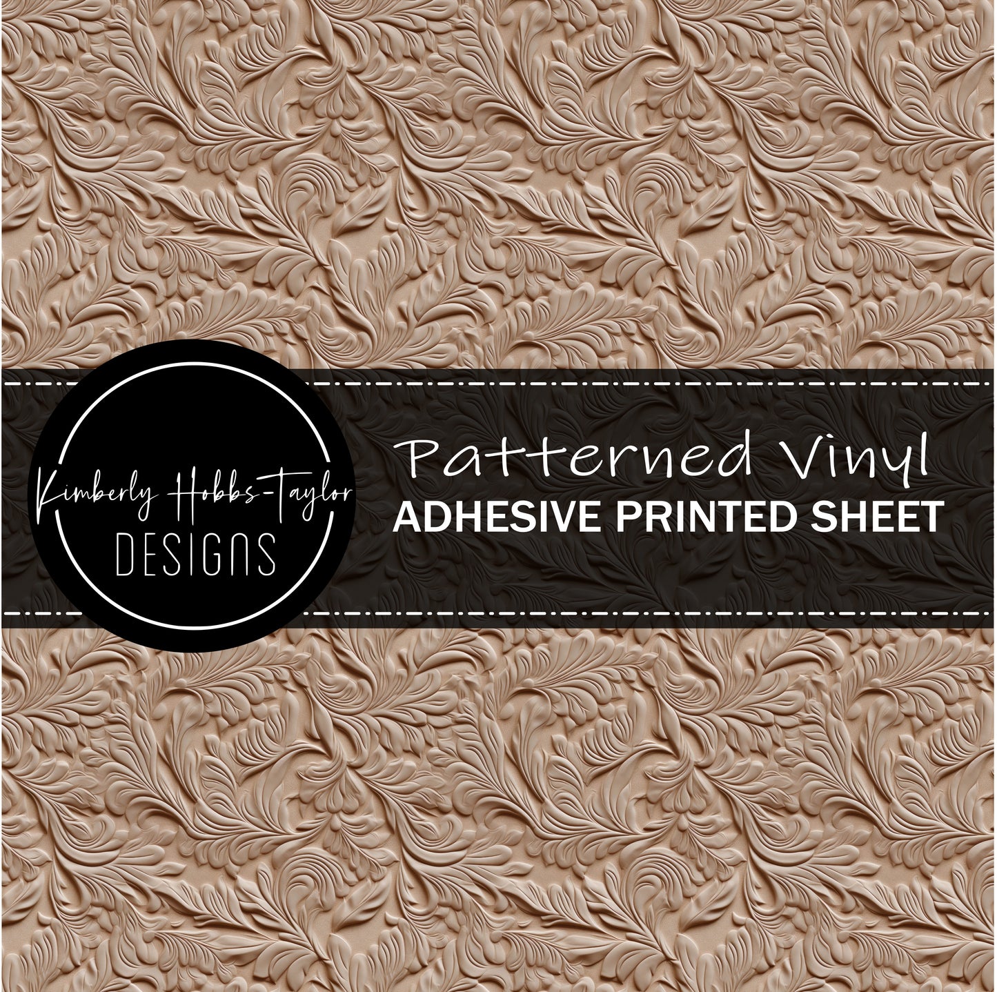 Tooled Leather - Ivory vinyl