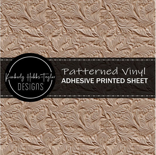 Tooled Leather - Ivory vinyl