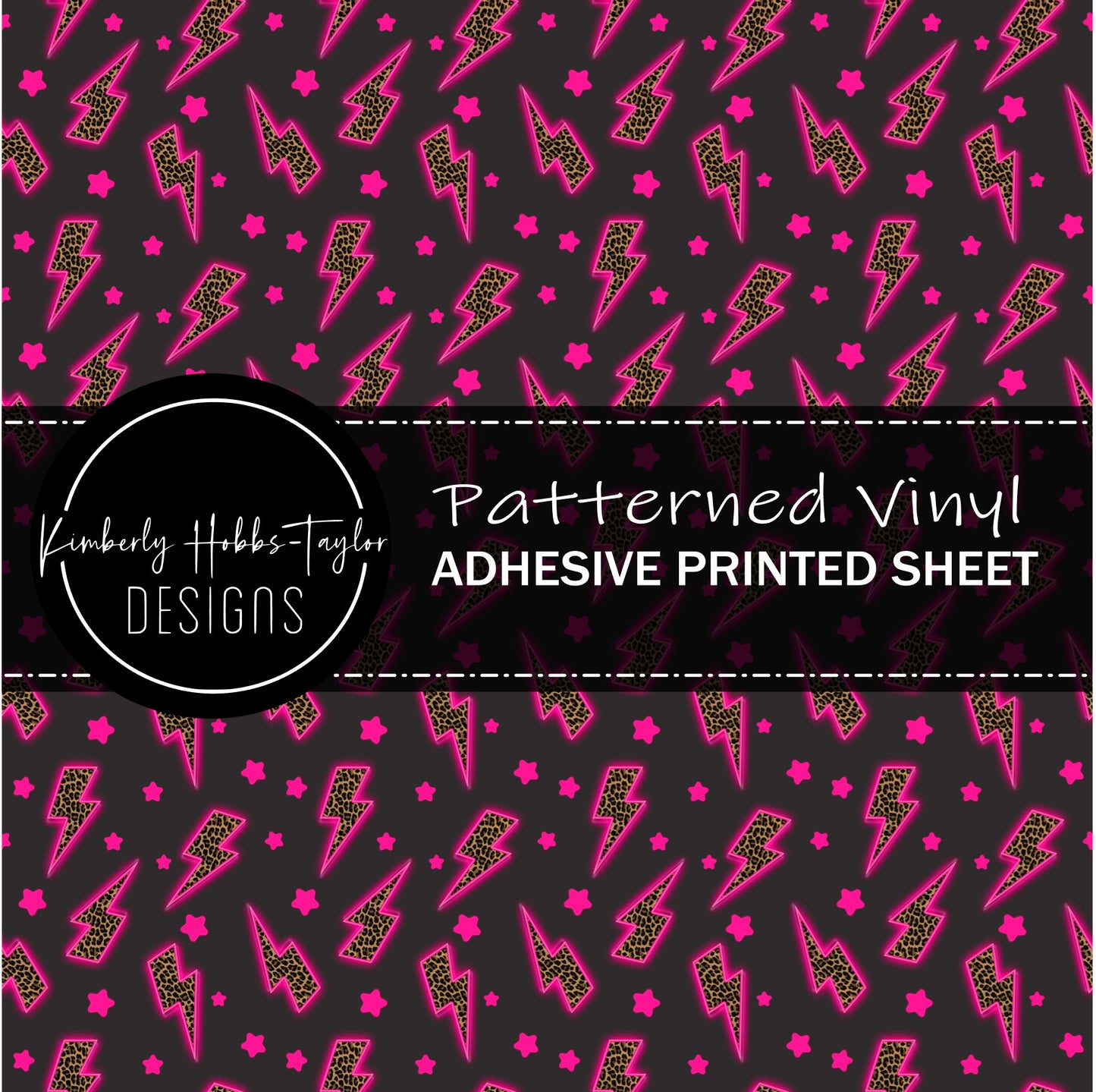 Neon Leopard Lightning Bolts vinyl
