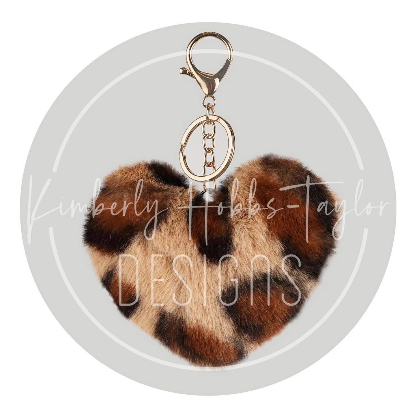 Fuzzy Heart Keychain with Hardware