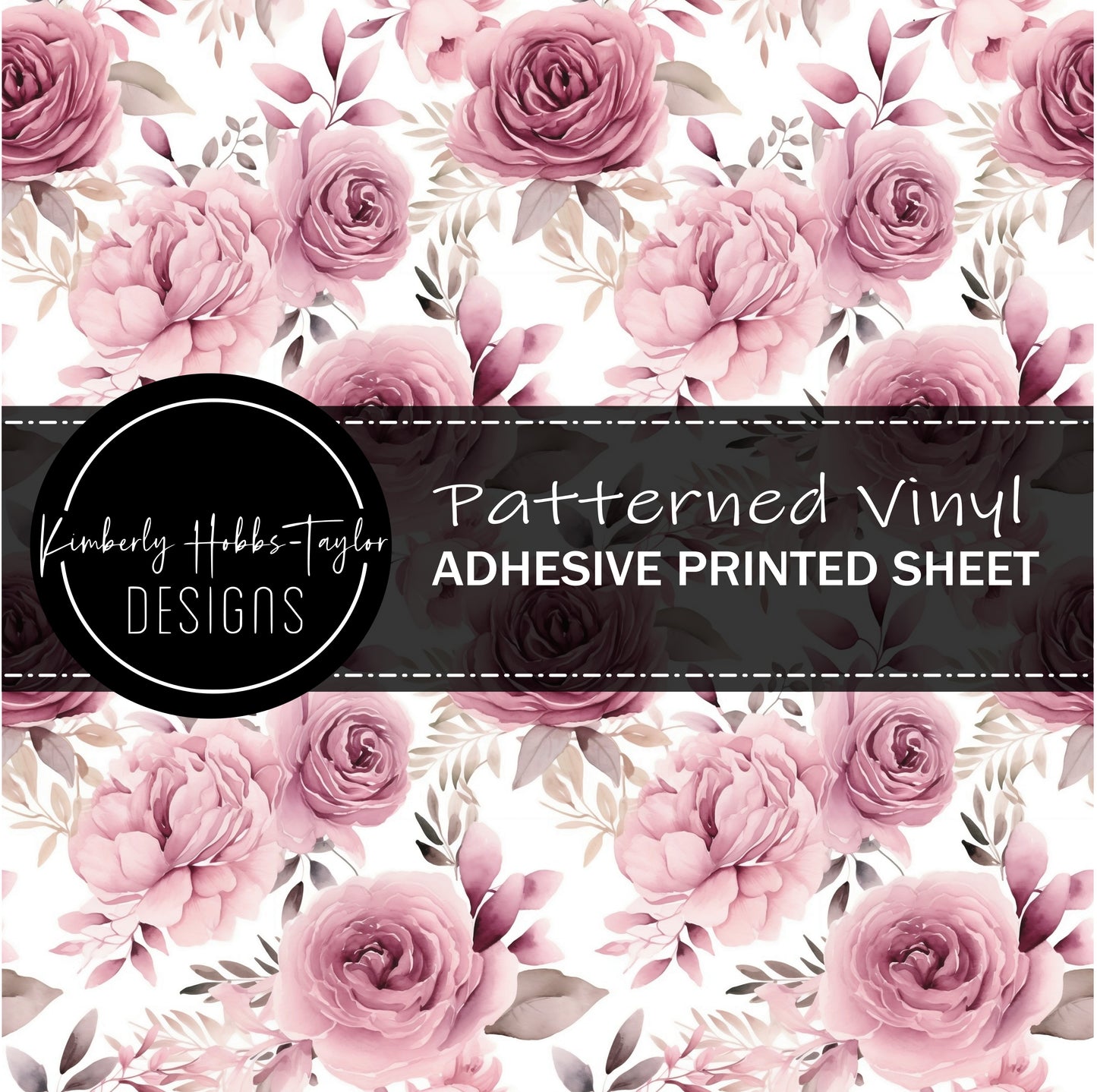 Pink Watercolor Roses vinyl