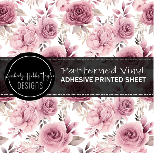 Pink Watercolor Roses vinyl