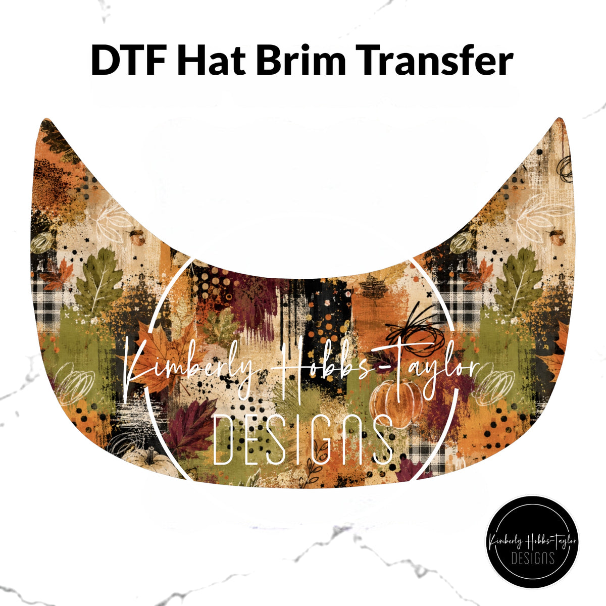 DTF Hat Brim Transfer - Fall Leaves
