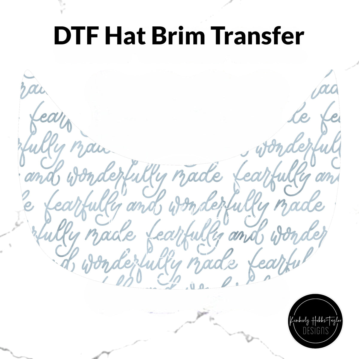 DTF Hat Brim Transfer - Fearfully Made - Dusty Blue