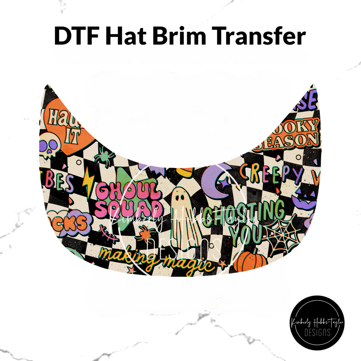 DTF Hat Brim Transfer - Halloween Slogans