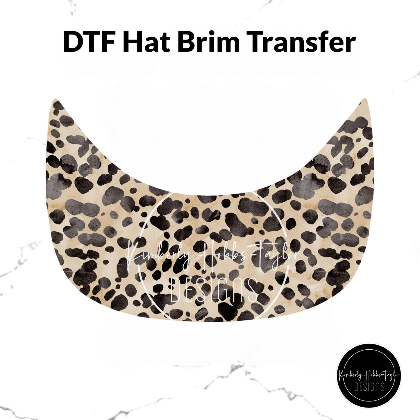 DTF Hat Brim Transfer - Leopard Print