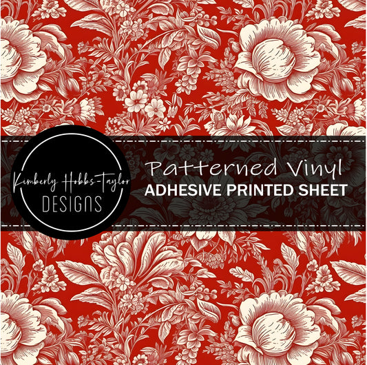 Red Chinoiserie H vinyl