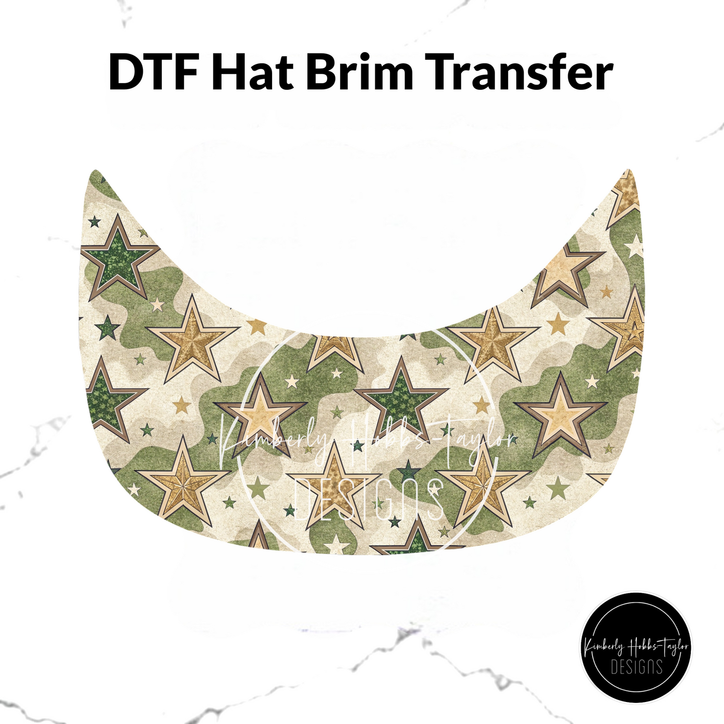 DTF Hat Brim Transfer - Camo Stars A