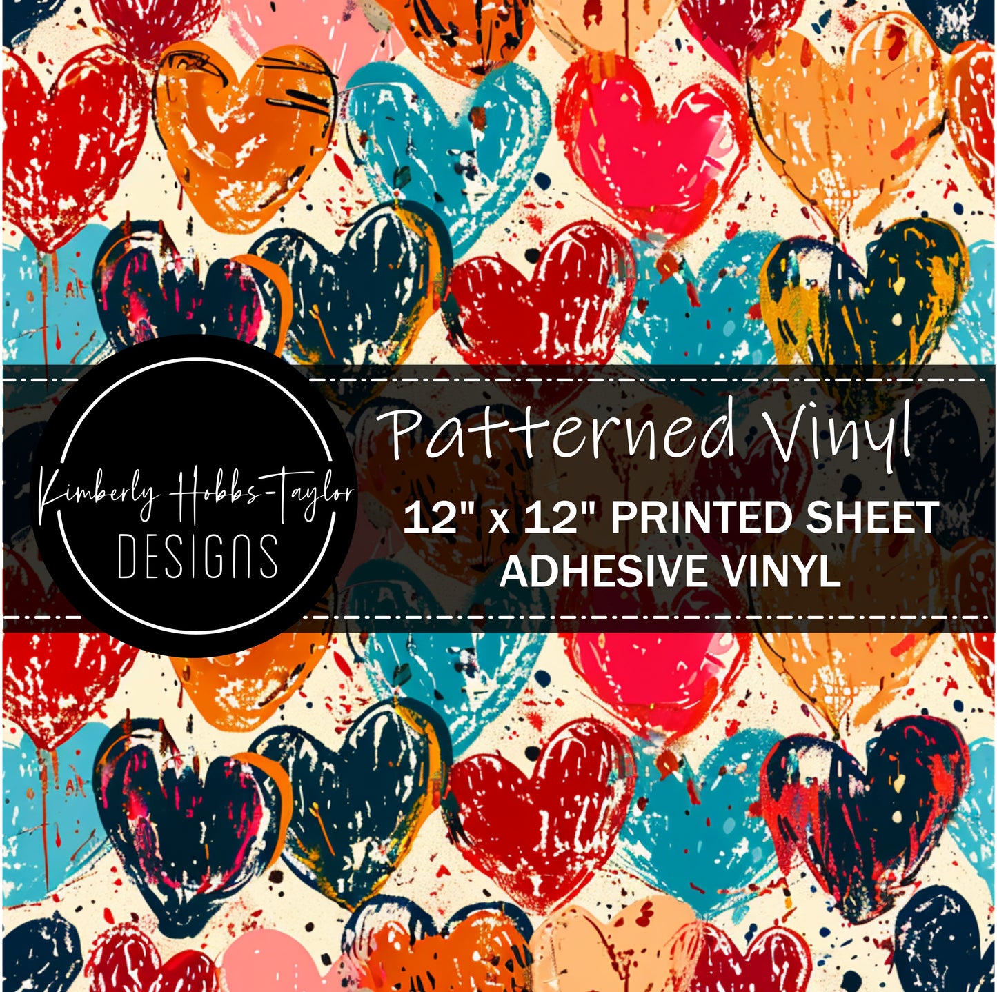 Bright Multi Hearts vinyl