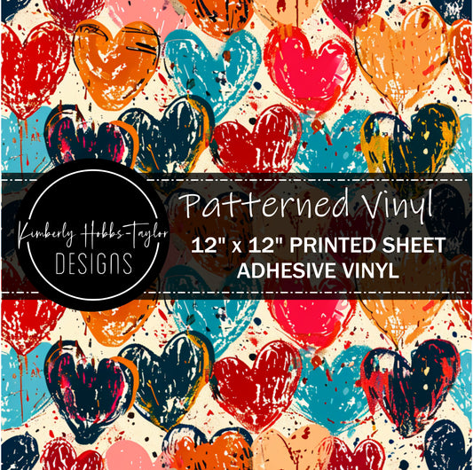 Bright Multi Hearts vinyl