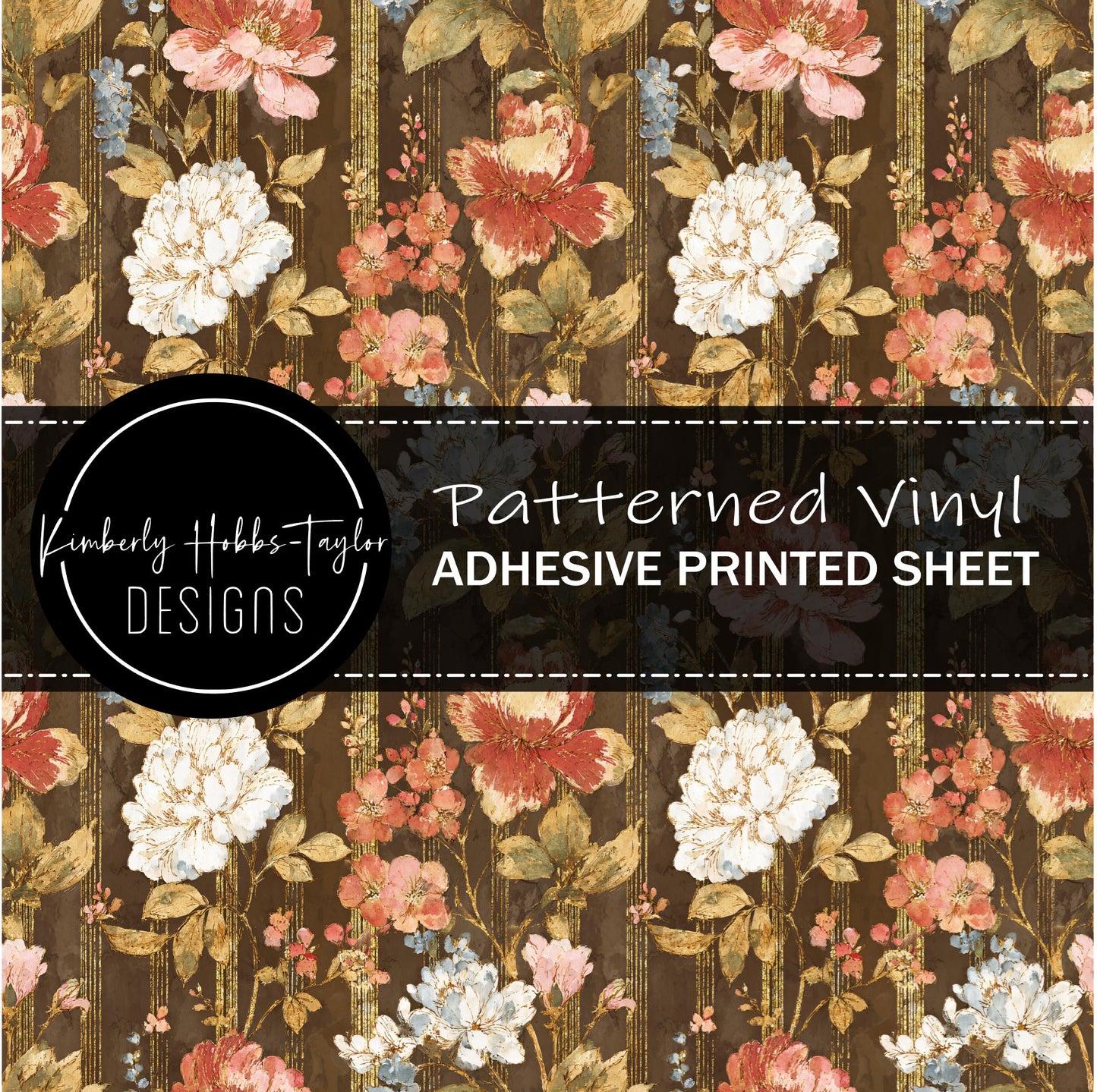 Brown Gold Florals vinyl
