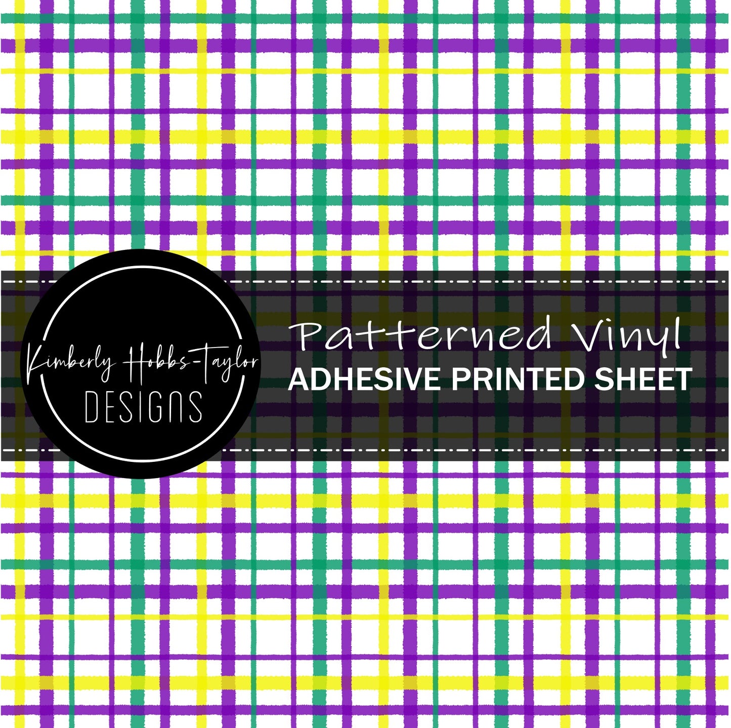 Mardi Gras Plaid vinyl