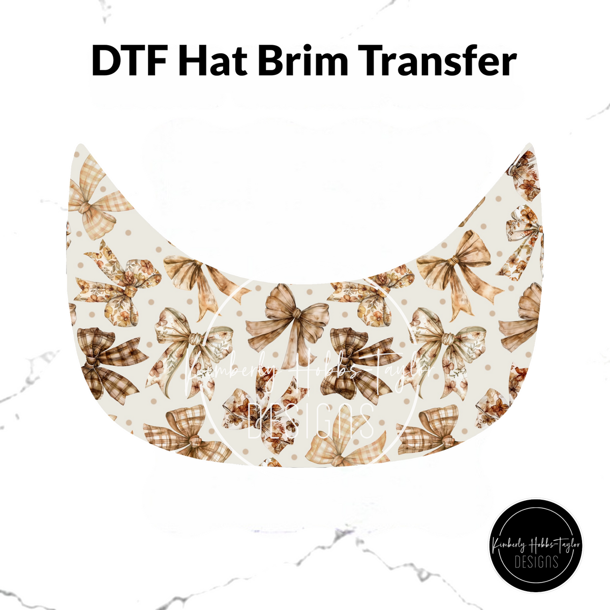 DTF Hat Brim Transfer - Fall Whimsy Bows