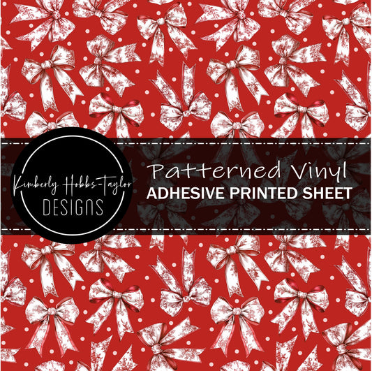 Red White Chinoiserie Bows vinyl