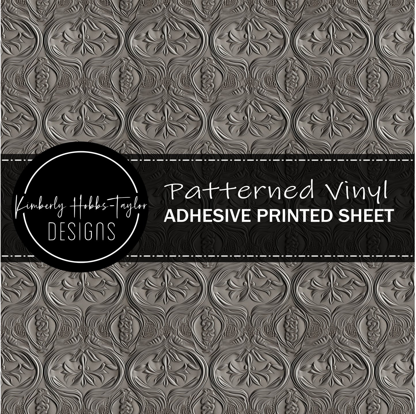 Tooled Leather - Gray vinyl