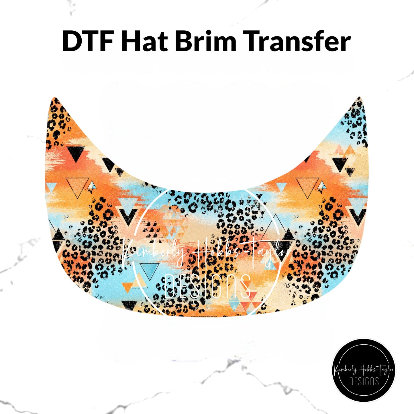 DTF Hat Brim Transfer - Desert Abstract