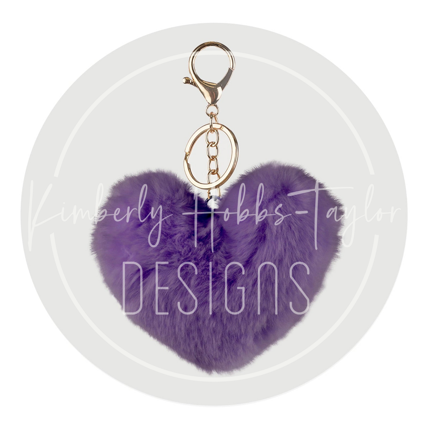 Fuzzy Heart Keychain with Hardware