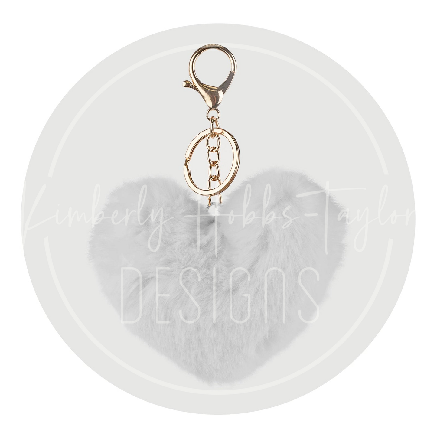 Fuzzy Heart Keychain with Hardware