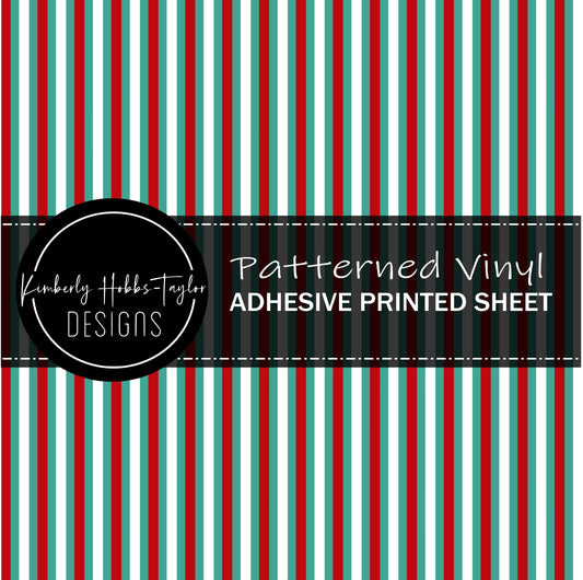 Turquoise and Red Stripes vinyl