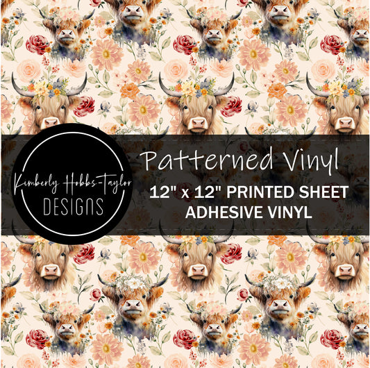 Highland Cows in Bloom vinyl
