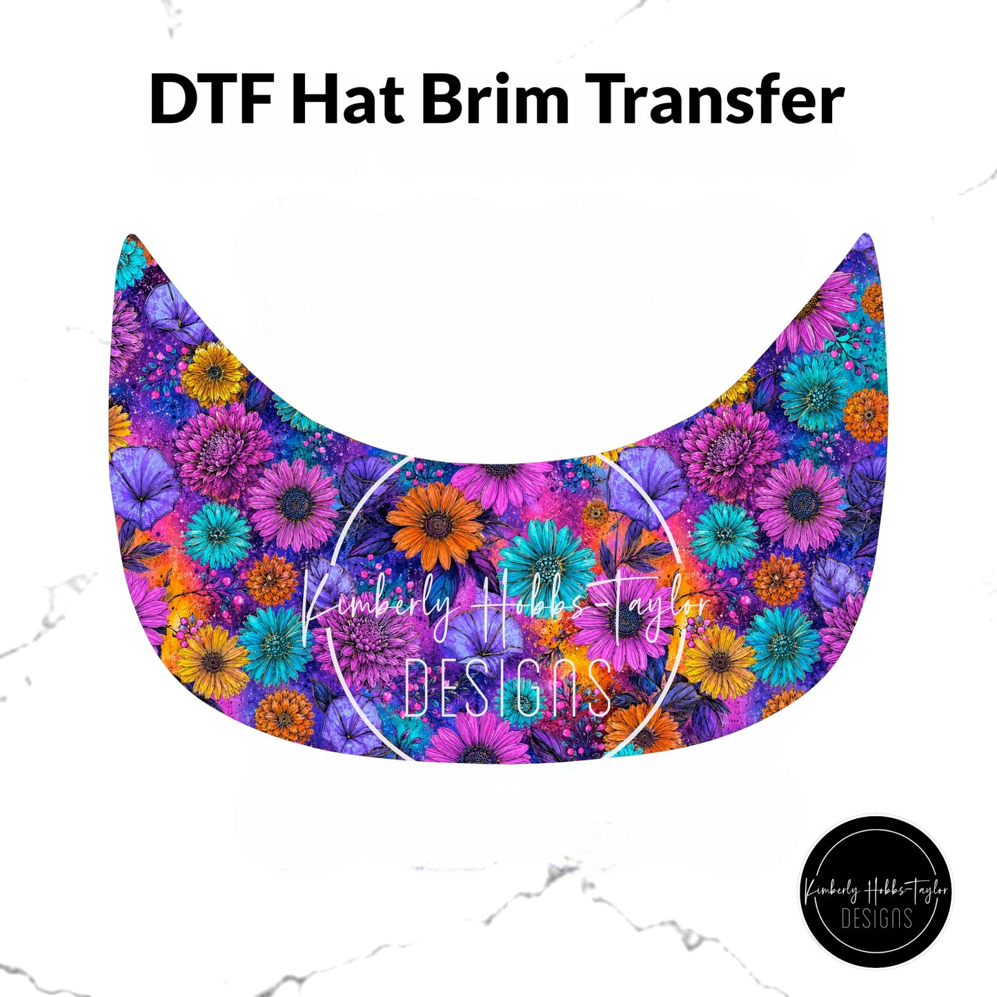DTF Hat Brim Transfer - Fall Floral Print