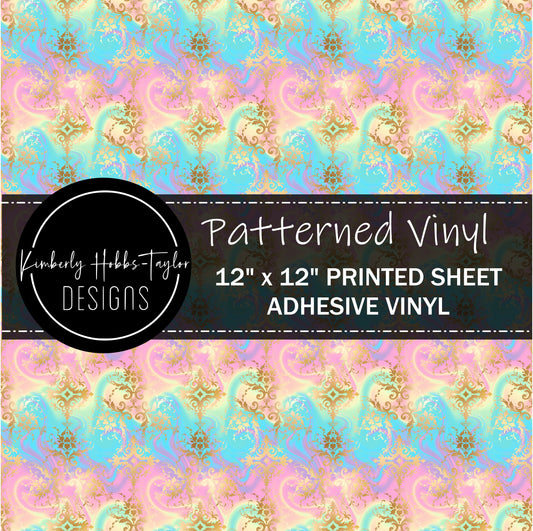 Rainbow Damask vinyl