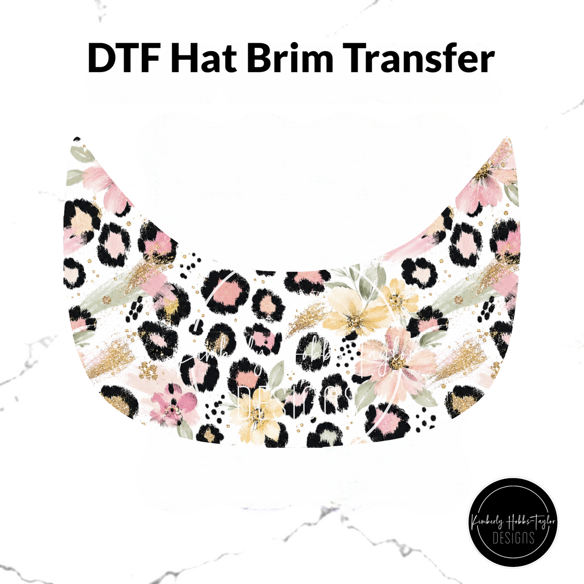 DTF Hat Brim - Boho Leopard Florals