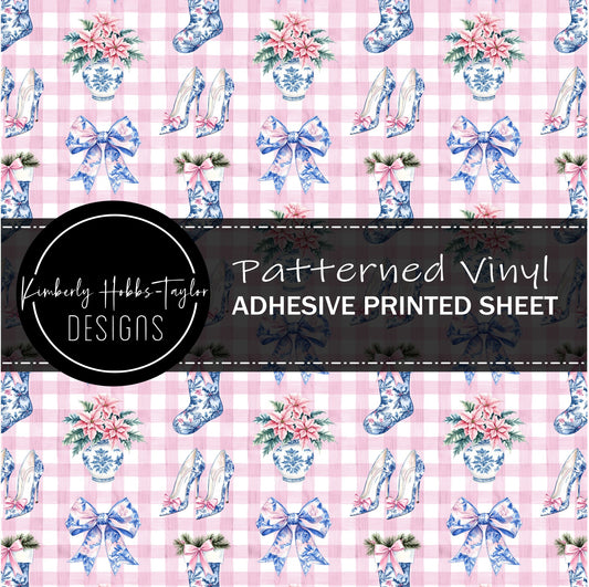 Pink Blue Chinoiserie Christmas B vinyl