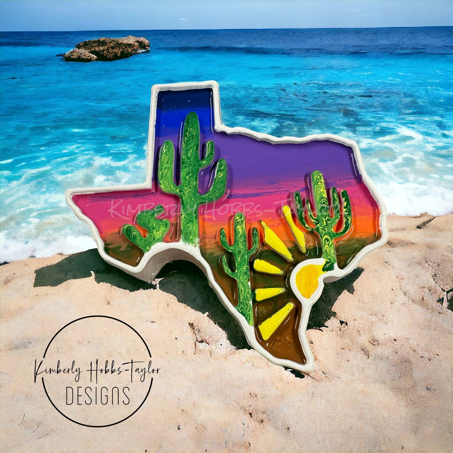 Handpainted Texas Sunset Car Freshie