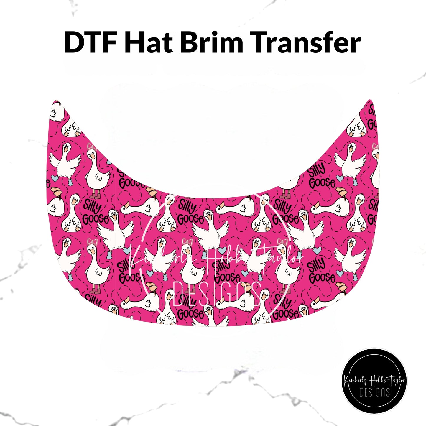 DTF Hat Brim Transfer - Silly Goose Hot Pink