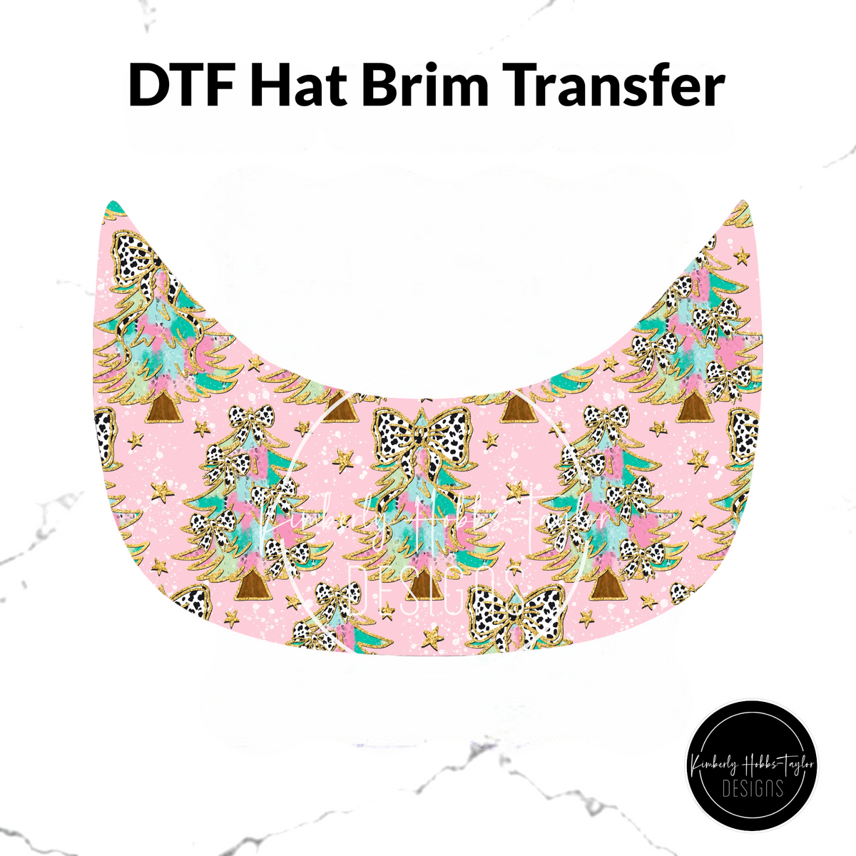 DTF Hat Brim Transfer - Pastel Brushstroke Trees