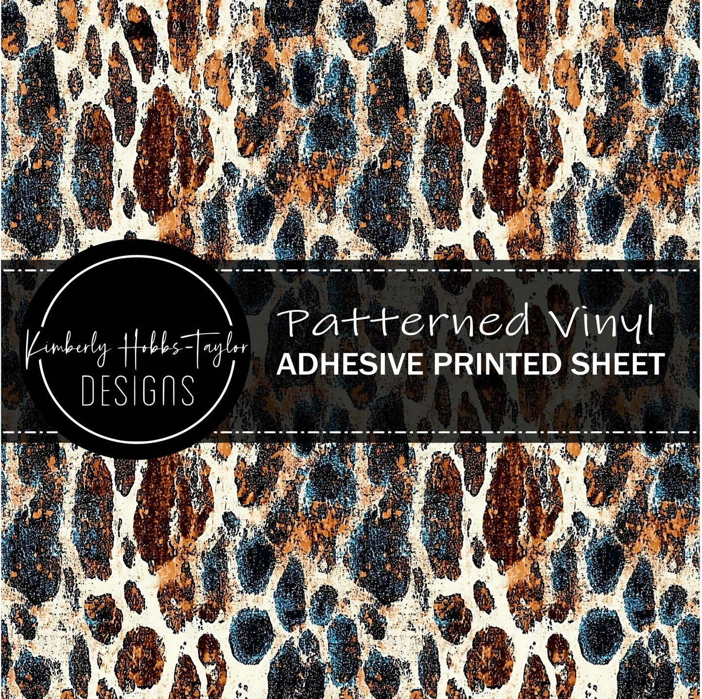 Dark Brown and Blue Animal Print vinyl
