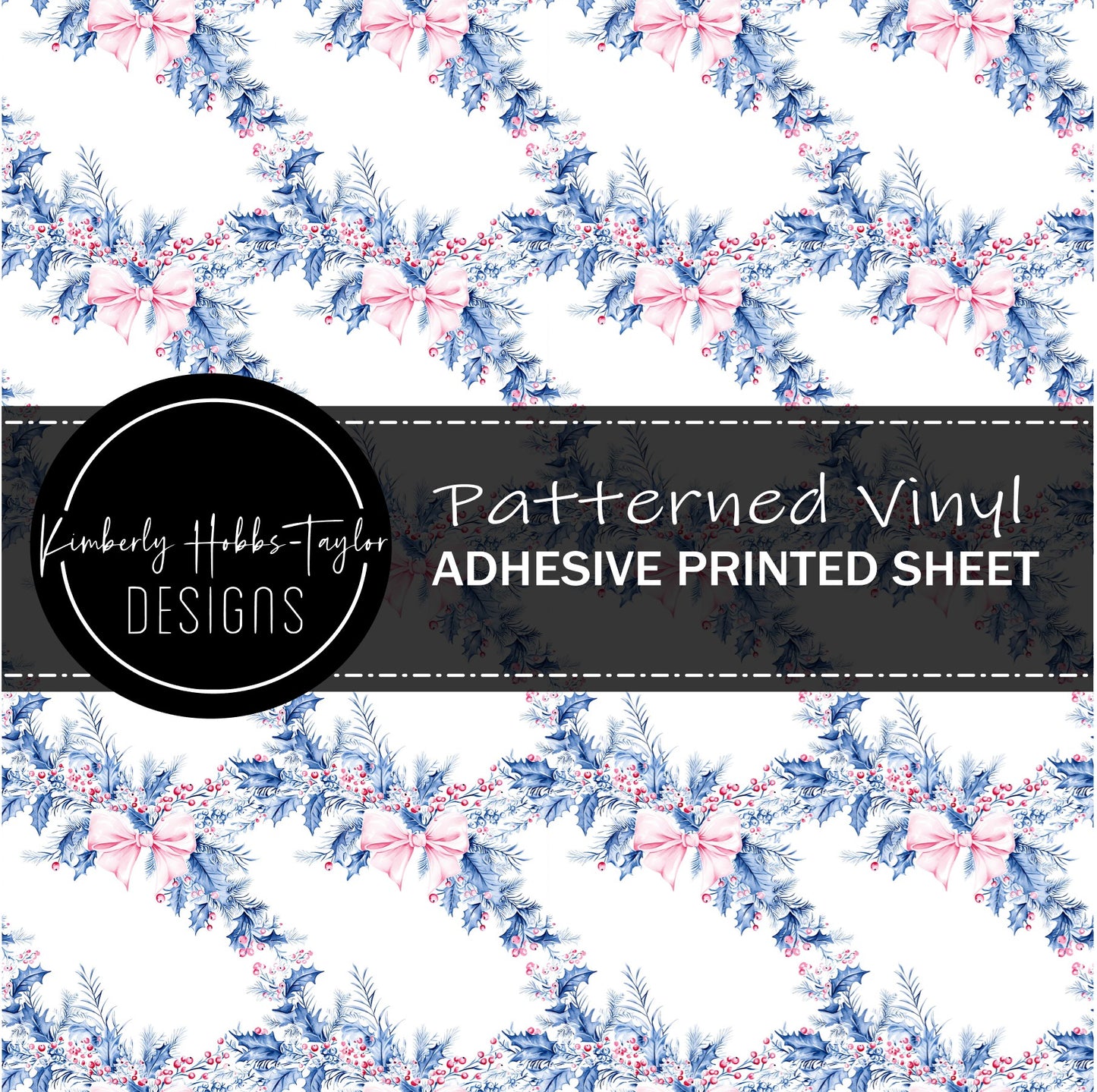 Pink Blue Chinoiserie Christmas E vinyl