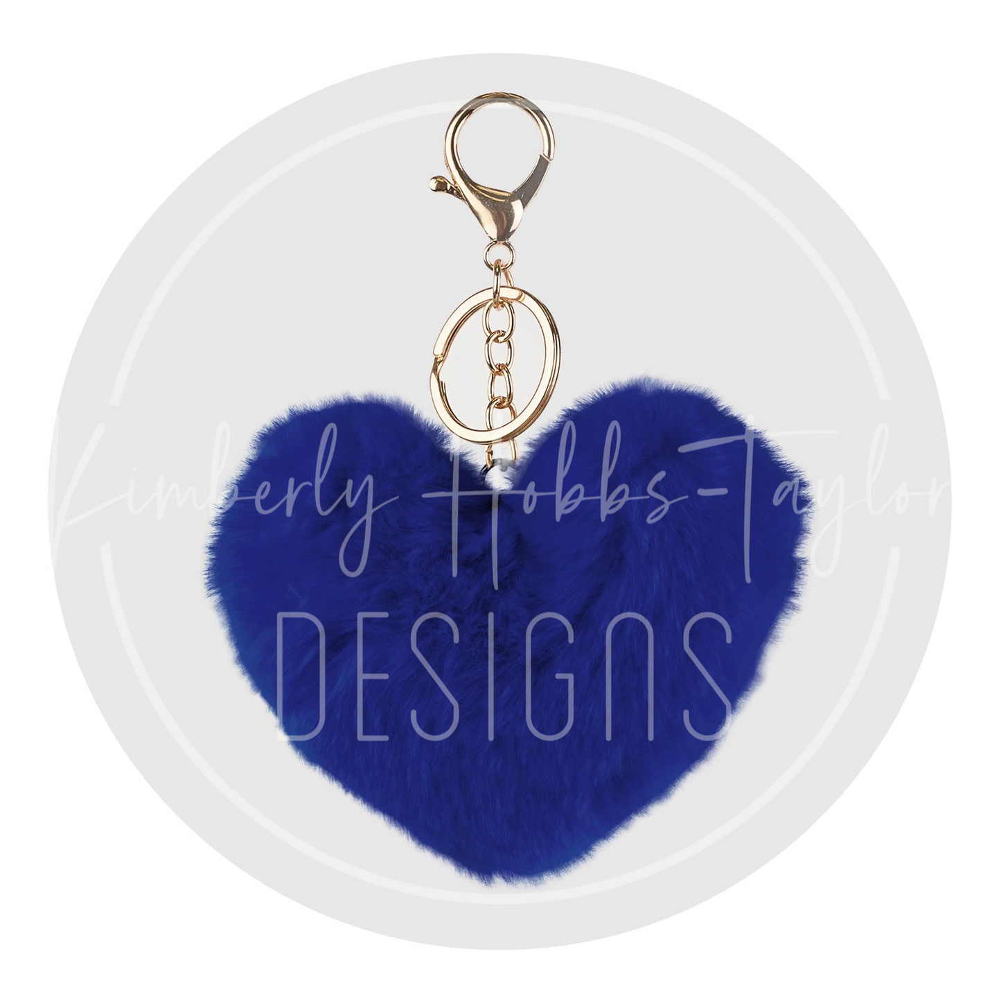 Fuzzy Heart Keychain with Hardware