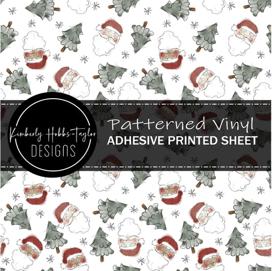 Watercolor Santas vinyl