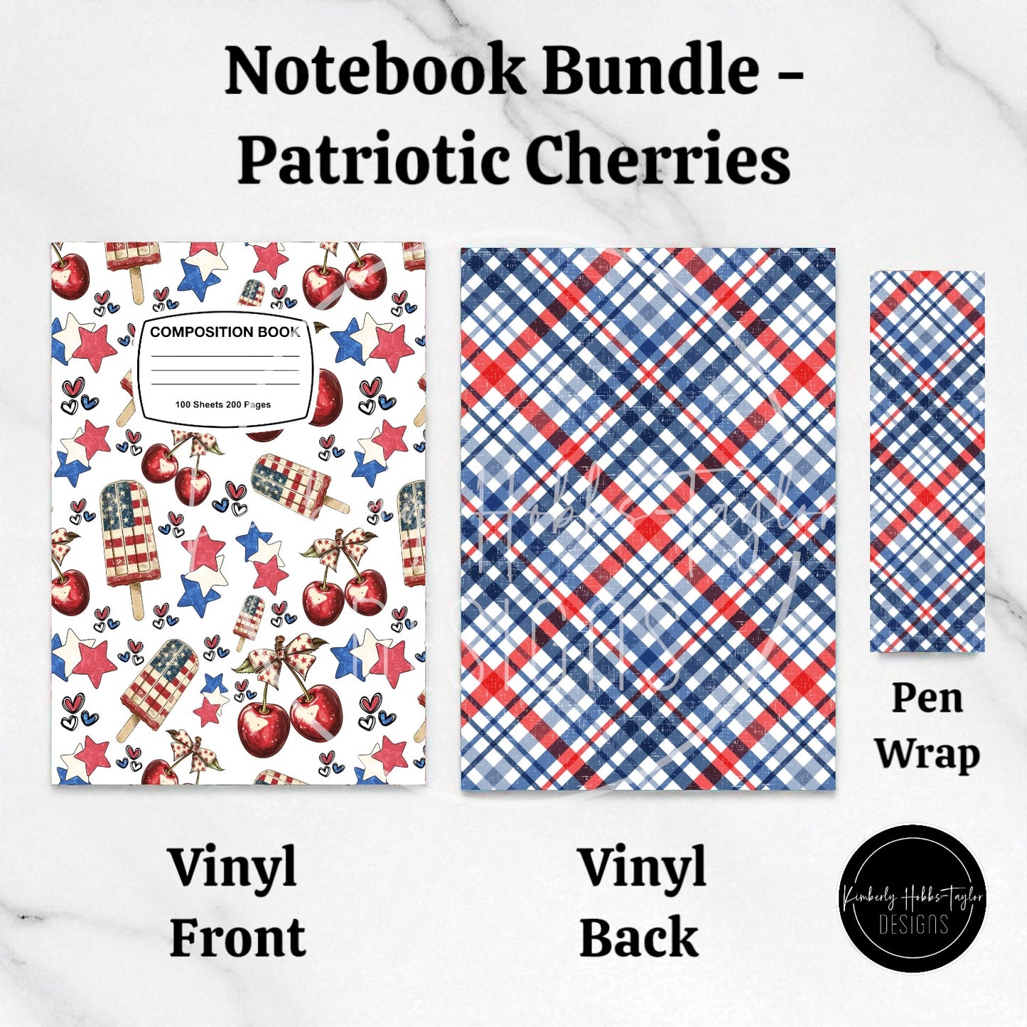 Composition Notebook Cover + Pen Wrap Bundle - Choose Your Vinyl Option