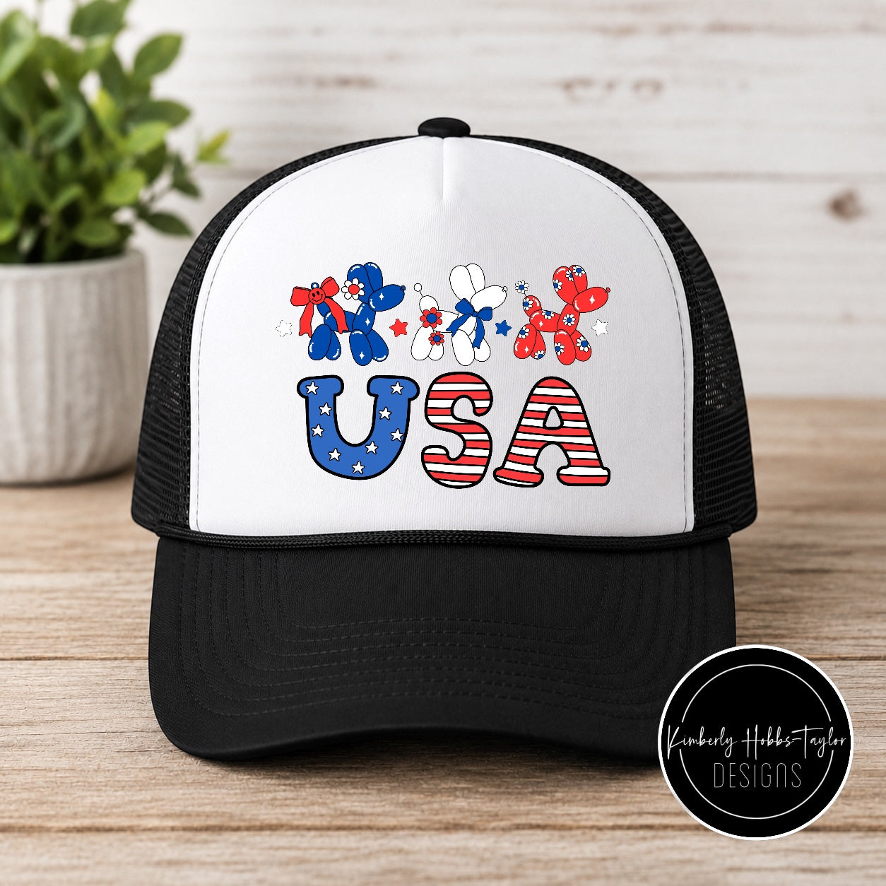 DTF Hat Transfer - Americana Balloon Dogs