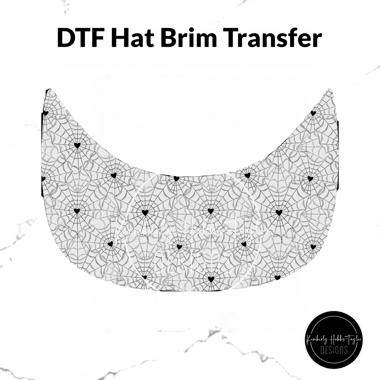 DTF Hat Brim Transfer - Spiderwebs White