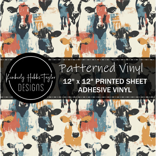 Abstract Cows vinyl