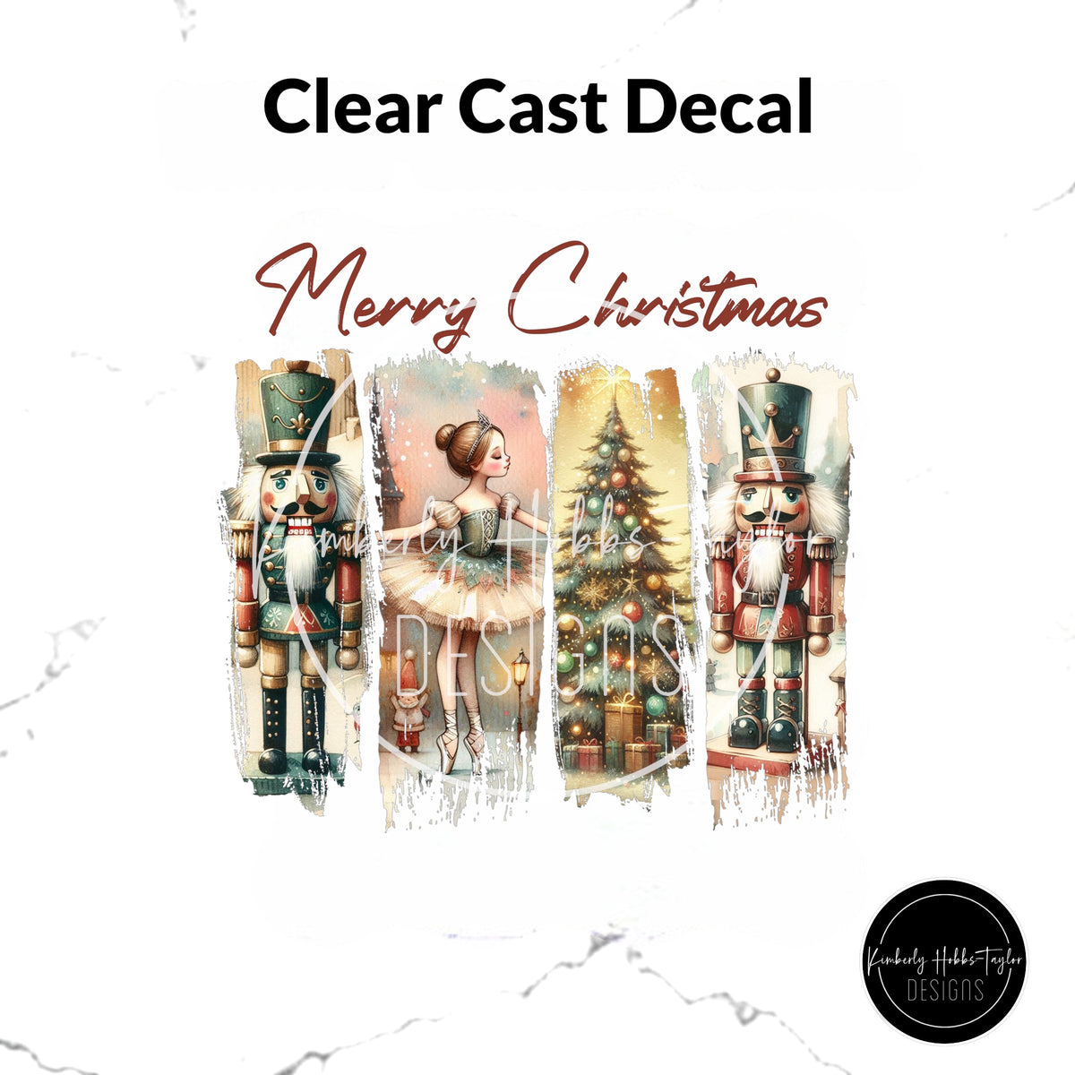 Clear Cast Decal - Merry Christmas Nutcracker