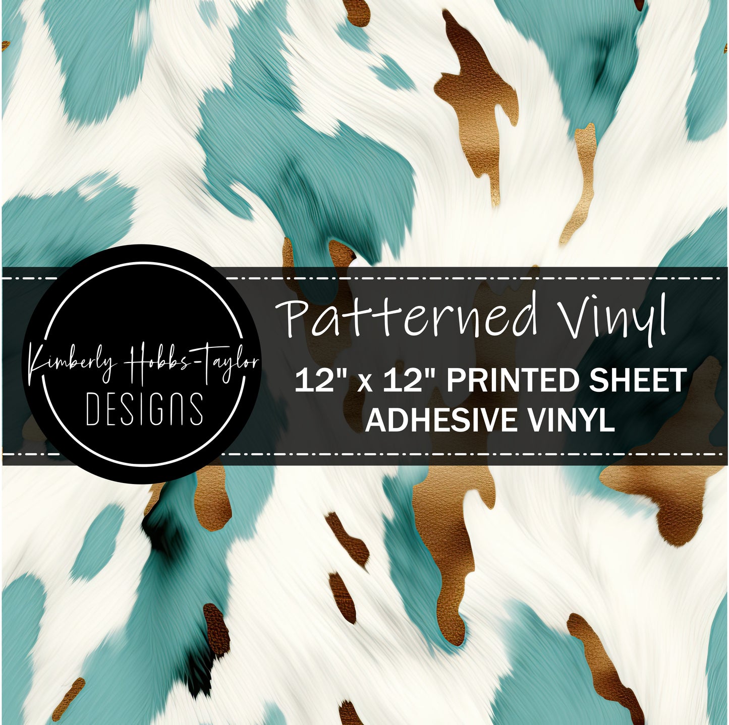 Blue and White Cowhide vinyl