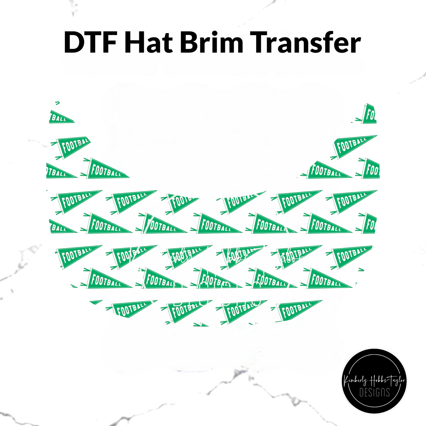 DTF Hat Brim Transfer - Football Pennant Flag