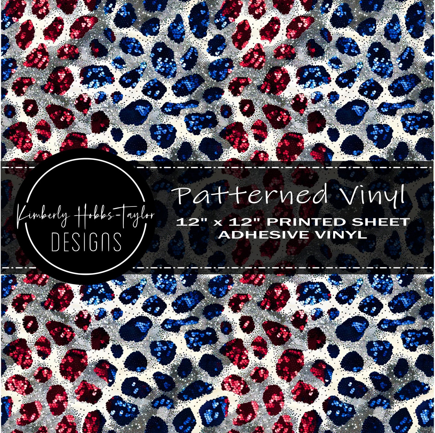 Patriotic Leopard Sequins vinyl