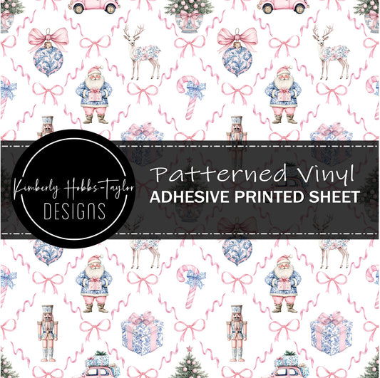 Pink Blue Chinoiserie Christmas A vinyl