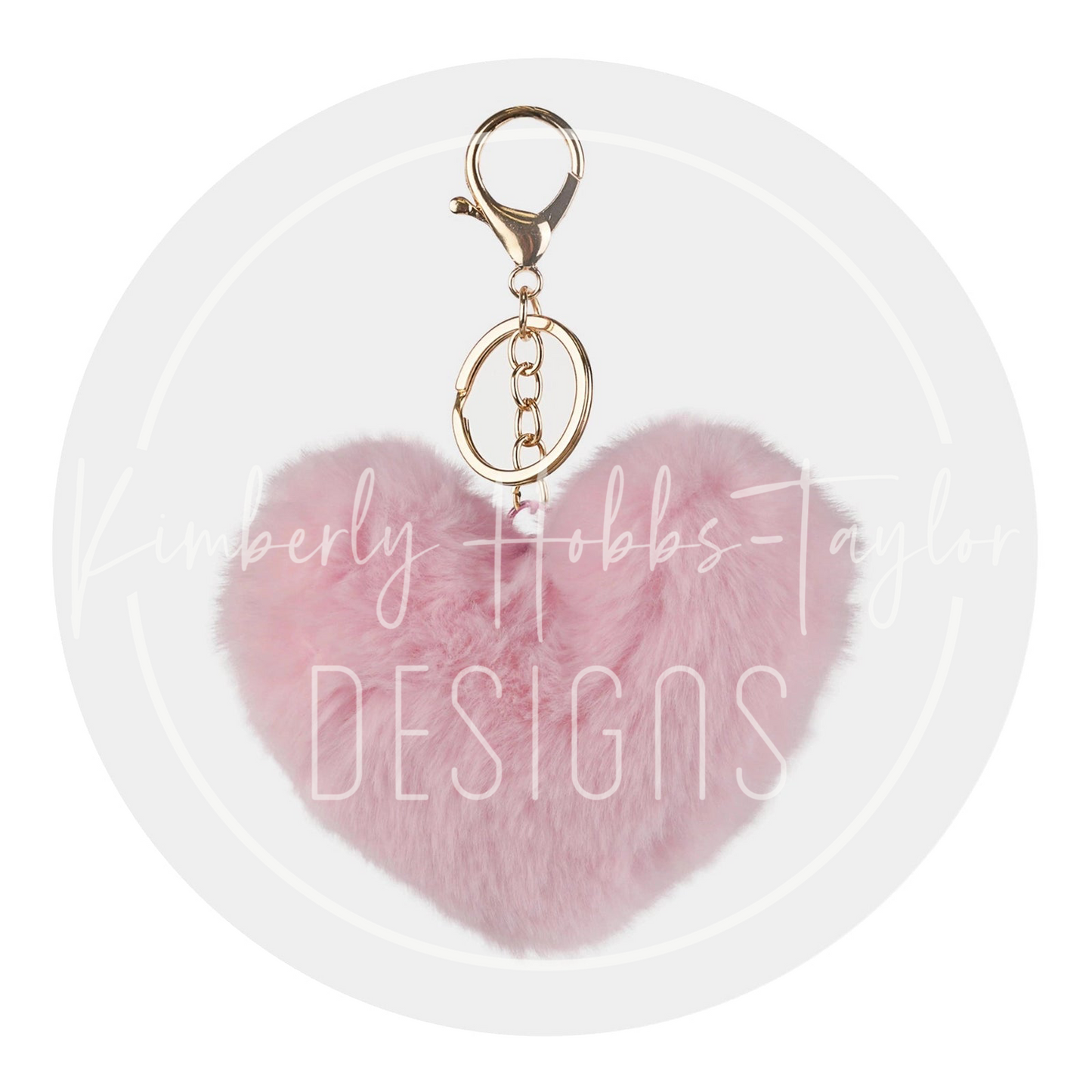 Fuzzy Heart Keychain with Hardware